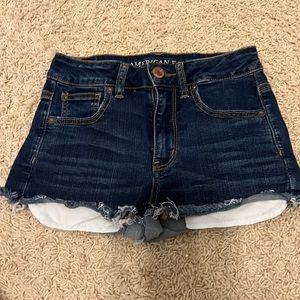 dark wash jean shorts